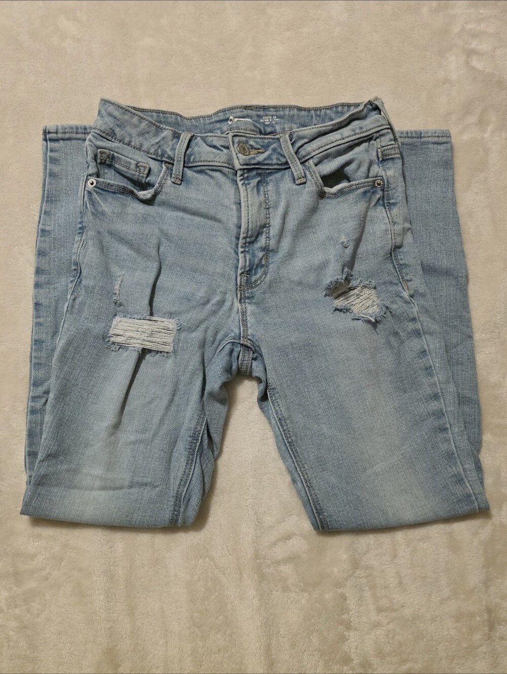 Light Blue Distressed Skinny Jeans